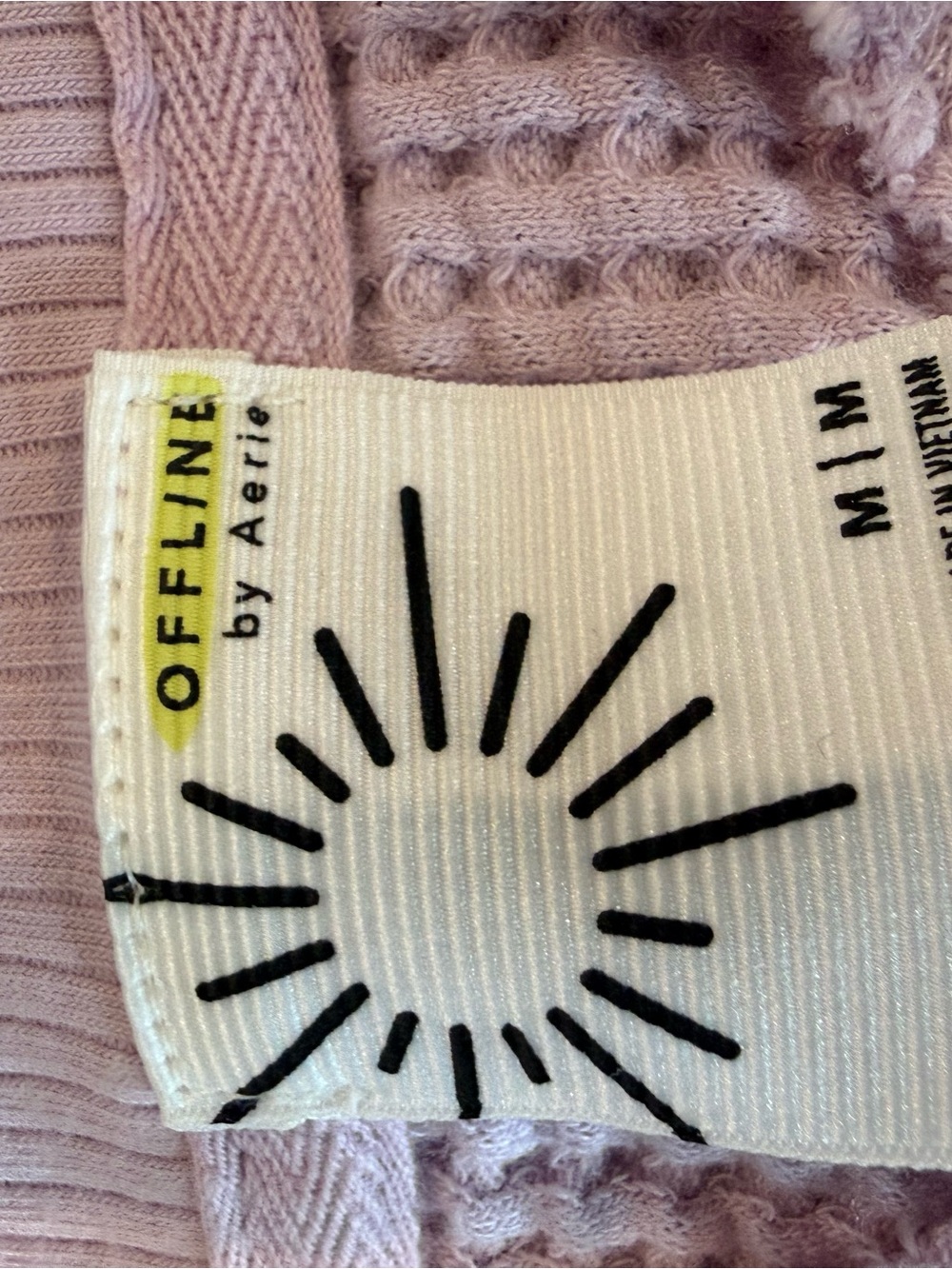 aerie Lavender Waffle-Knit Long Sleeve Top - Picture 3 of 3